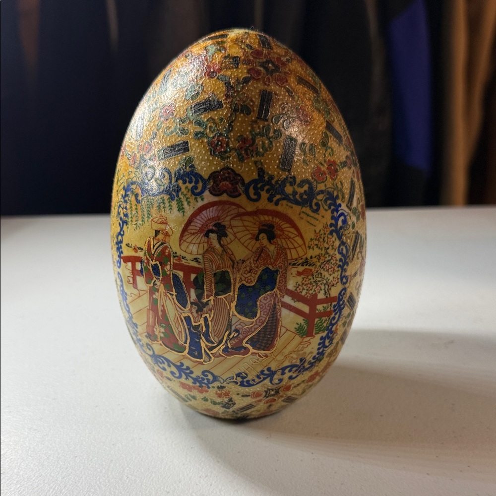 Vintage Satsuma Porcelain‎ Decorative Egg Hand Painted